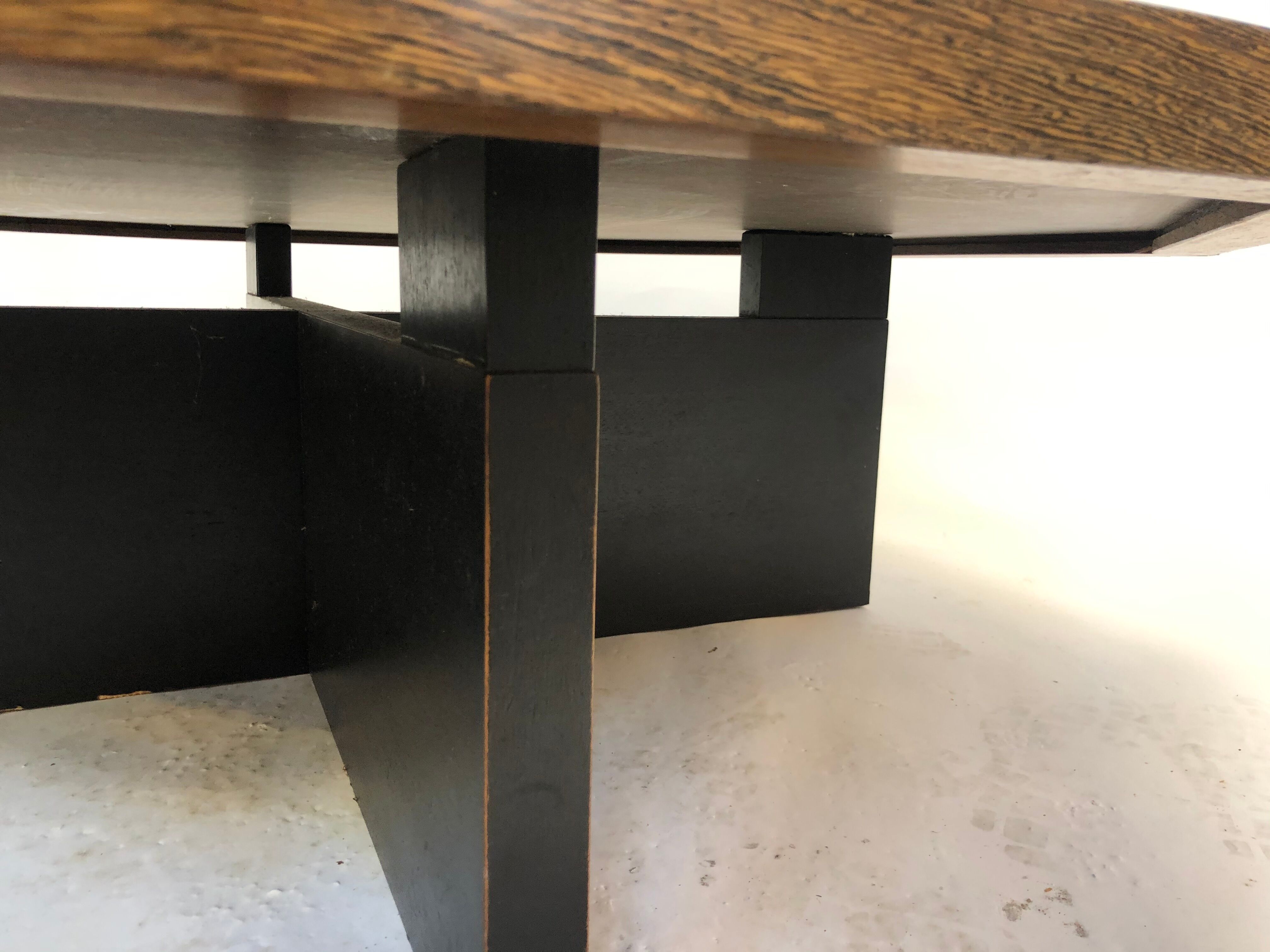 Vintage coffee table wenge hexagon 1960
