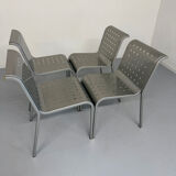 4 chaises en aluminium design italien des années 90 Calligaris italy