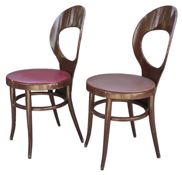 Paire anciennes chaises Baumann modèle mouette