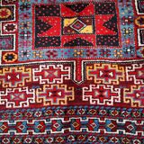 Handmade antique Persian Kurdish rug 122cm x 243cm 1880s - 1B419