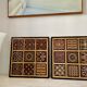Duo of panels Imigongo carved wood Rwanda 1970