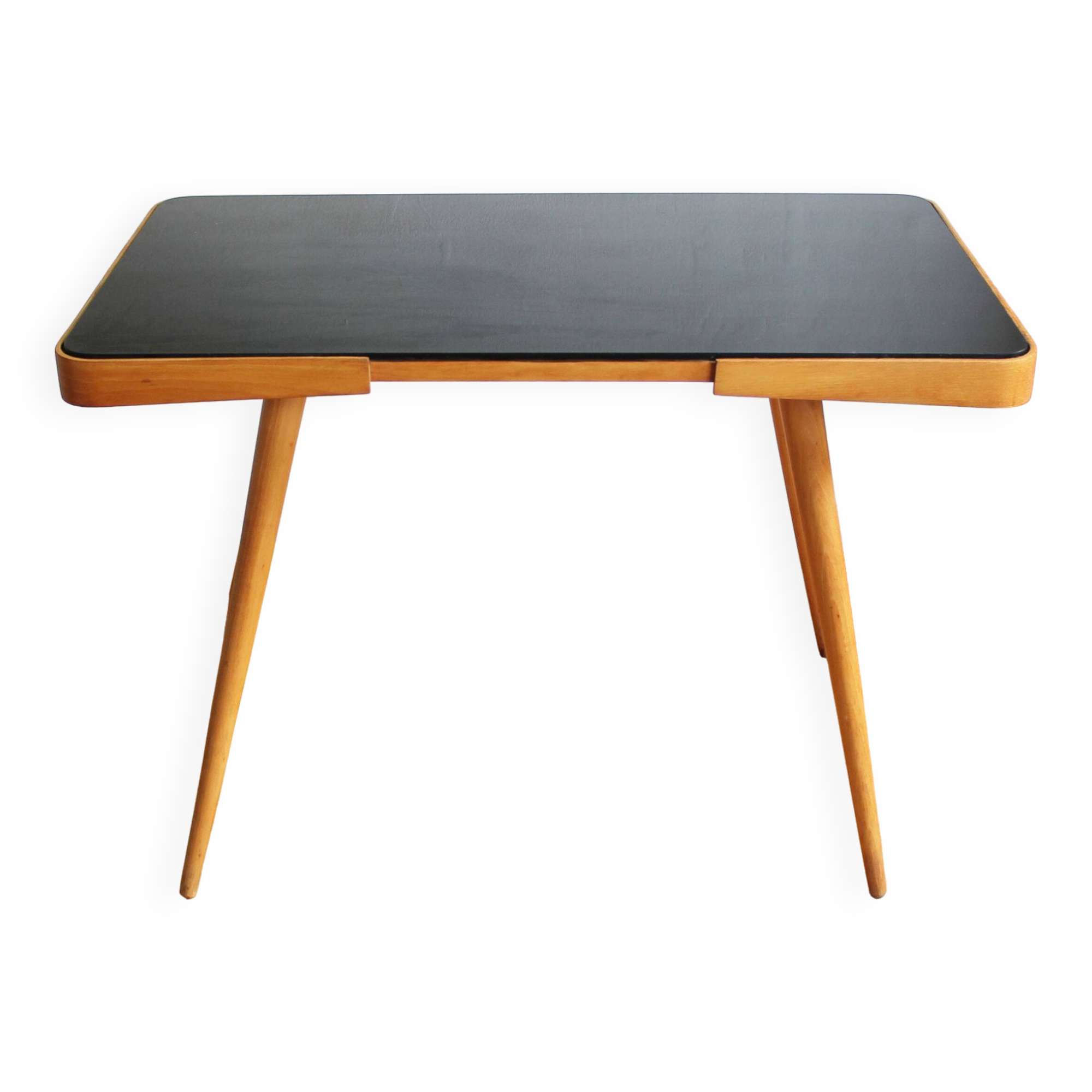 1960's Mid Century Coffee Table With a Black Opaxite Glass - Smaller version