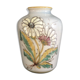 Vietnam vase of pansue shape in enamelled sandstone of bien hoa celadon flora early xx