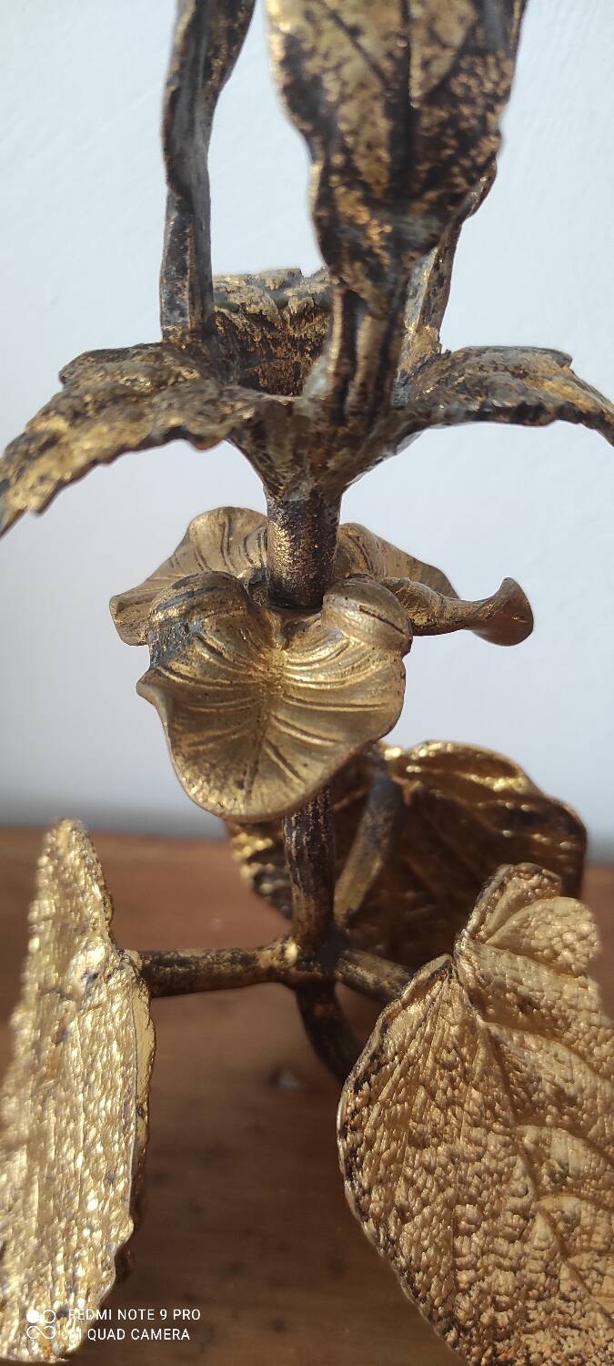 Golden Leaf Candle Holder
