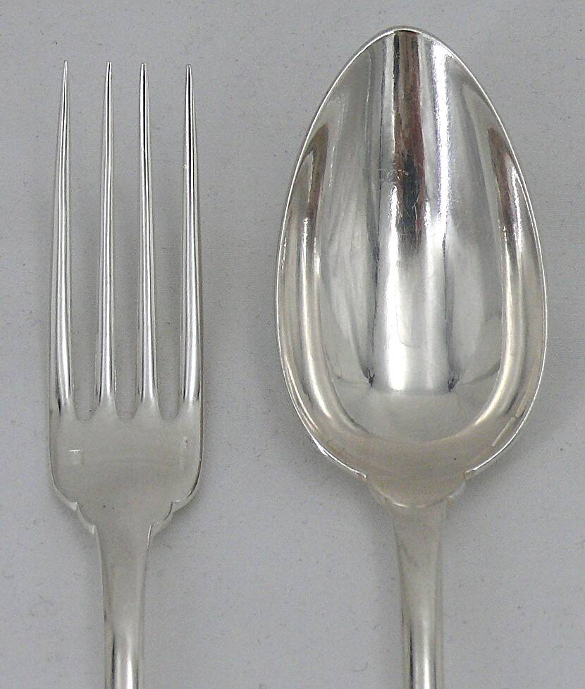 Christofle Japanese, 6 table settings, 12 pieces in silver-plated metal.