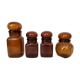 4  amber glass jars  70