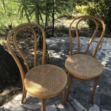 Paire de chaises bistrot cannées Thonet