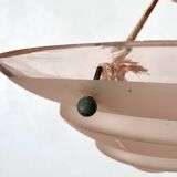 Art Deco pink glass basin pendant light