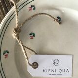 Lot de 6 assiettes blanche motif fleurs Porcelaine de Gien signées