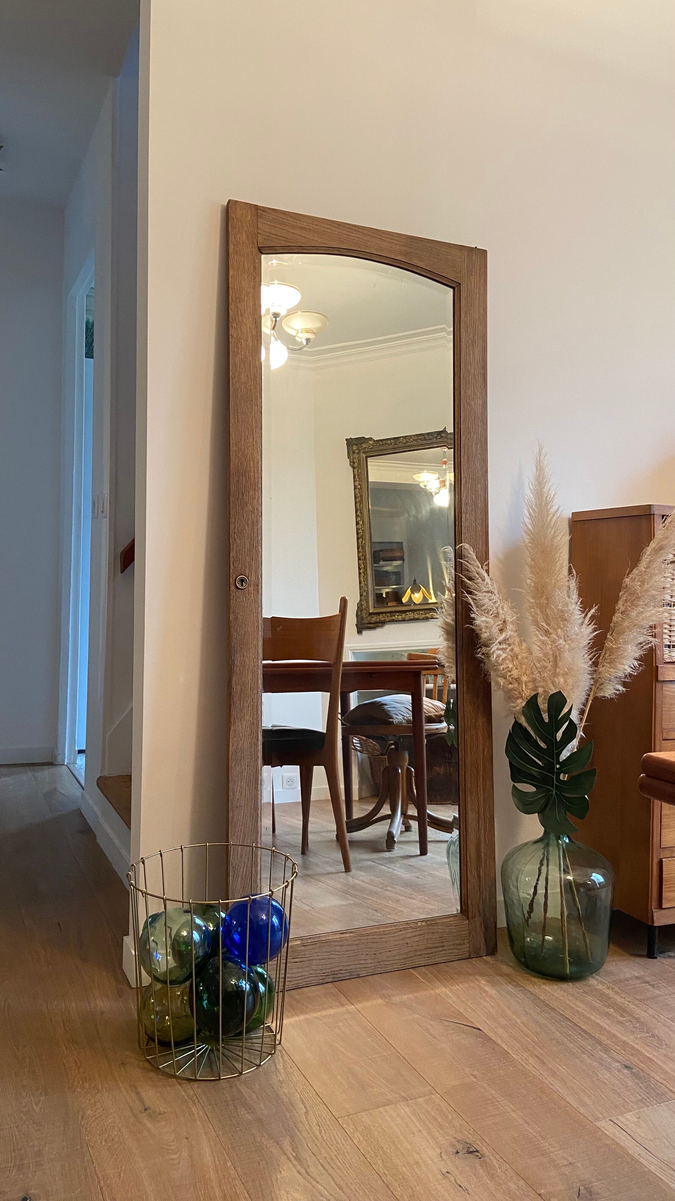 Beveled mirror 168 x 66 cm - 1950