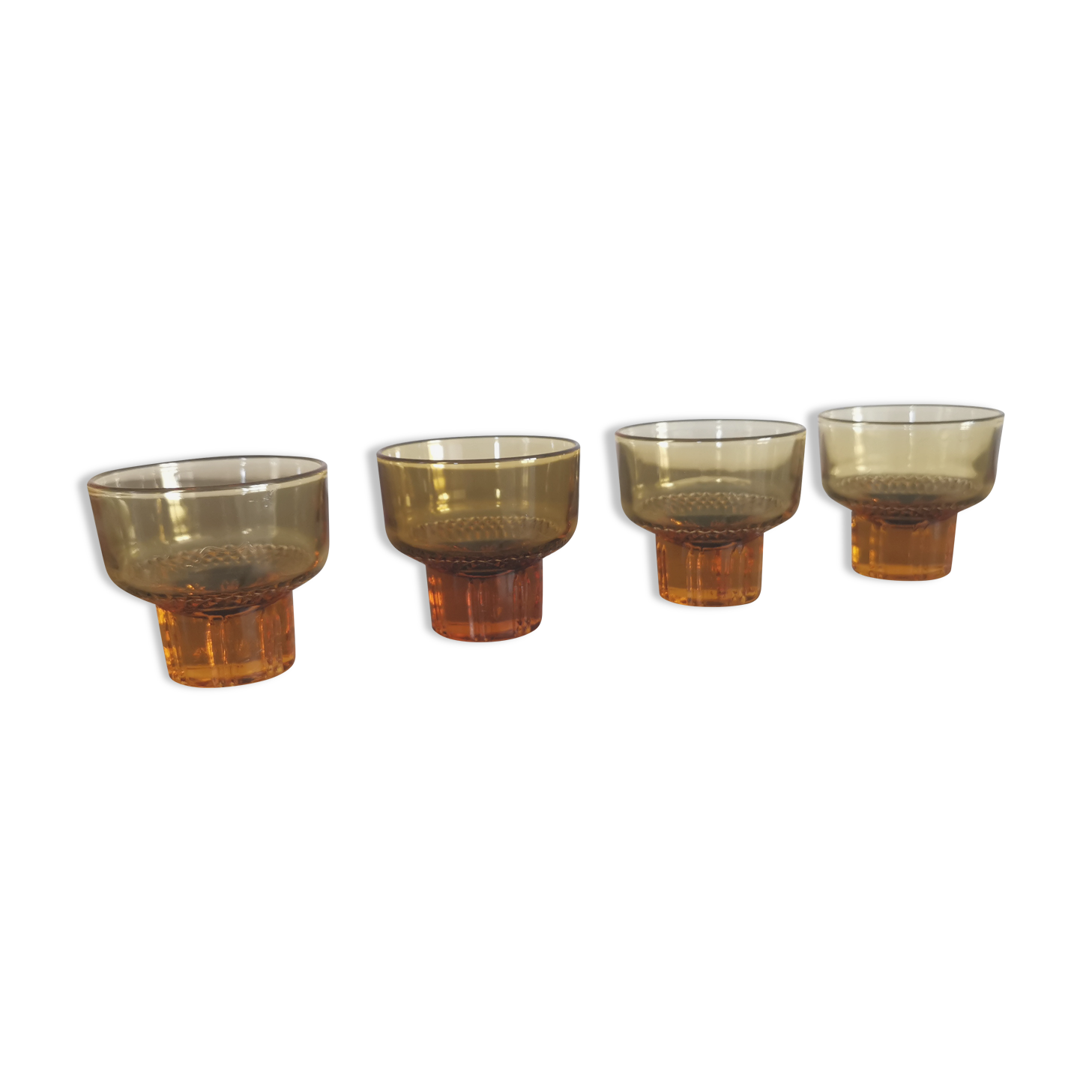Vintage amber orange Italian espresso cups