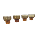 Vintage amber orange Italian espresso cups