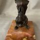 Squirrel ashtray or trinket dish with a regulated marble base office decor