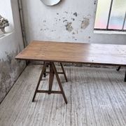 XXL trestle farm table 4m and its benches