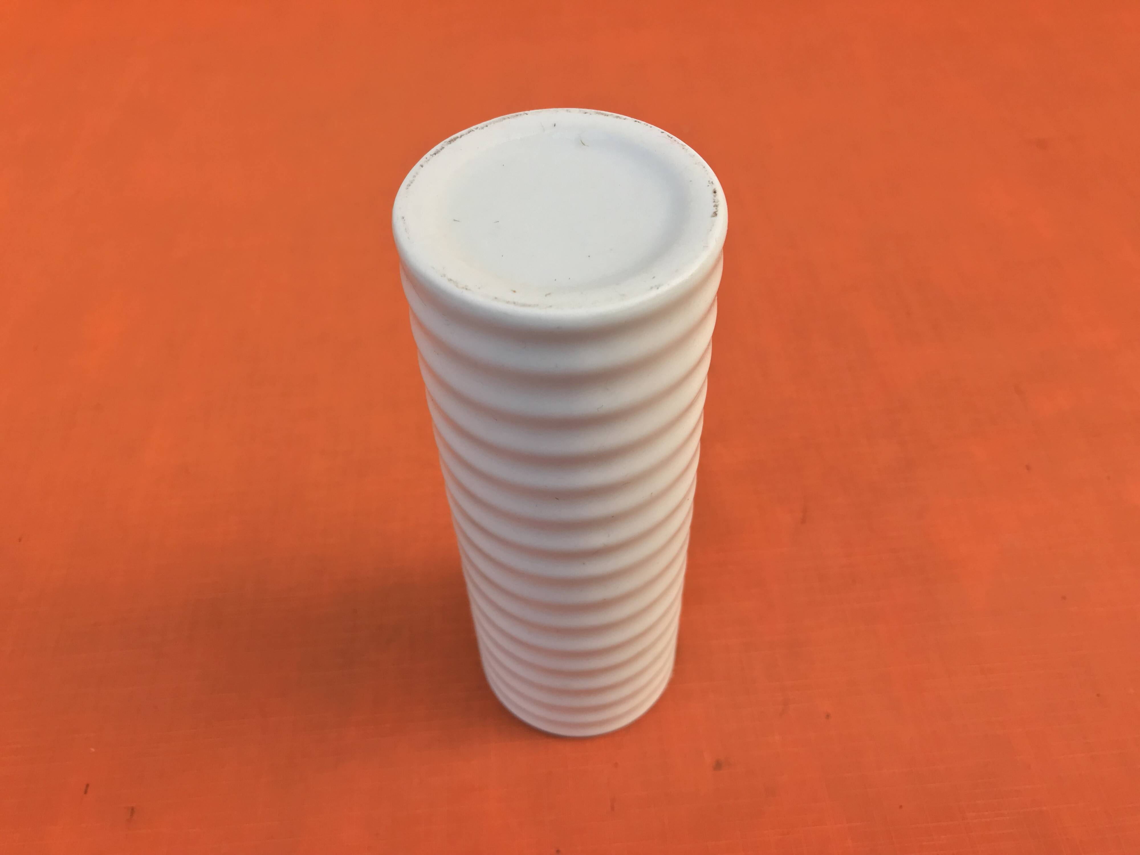 "Groove" Vase White Glazed Ceramic