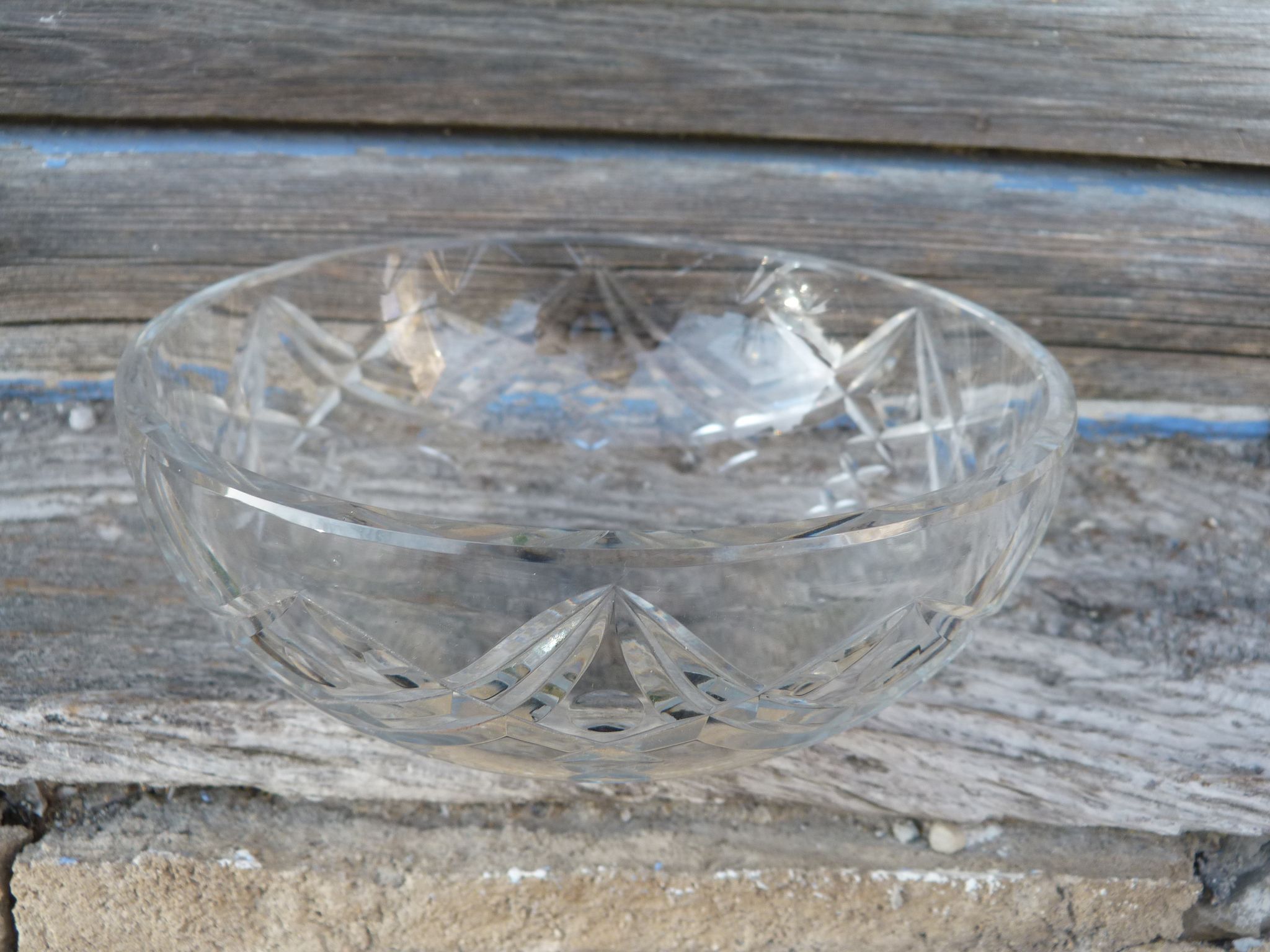Salad bowl cut old crystal Baccarat signed