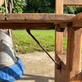 19th century walnut bench