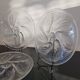 6 embossed glass oyster plates, 1970s Arcoroc France