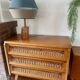 Commode vintage rotin & bois