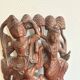 Ancient Carved Wall Panel Deity Wood Thailand Burma Myanmar