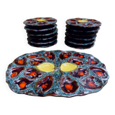 Service à huîtres vintage Vallauris Majolica