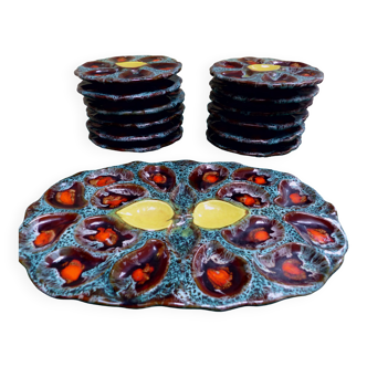 Vallauris Majolica vintage oyster service