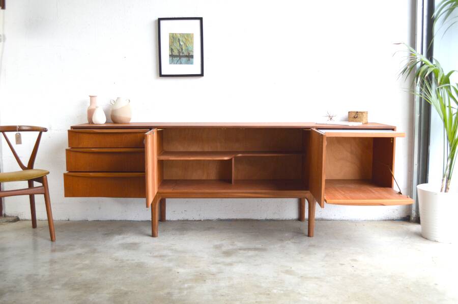 Vintage Scandinavian teak sideboard by McIntosh * 213 cm *