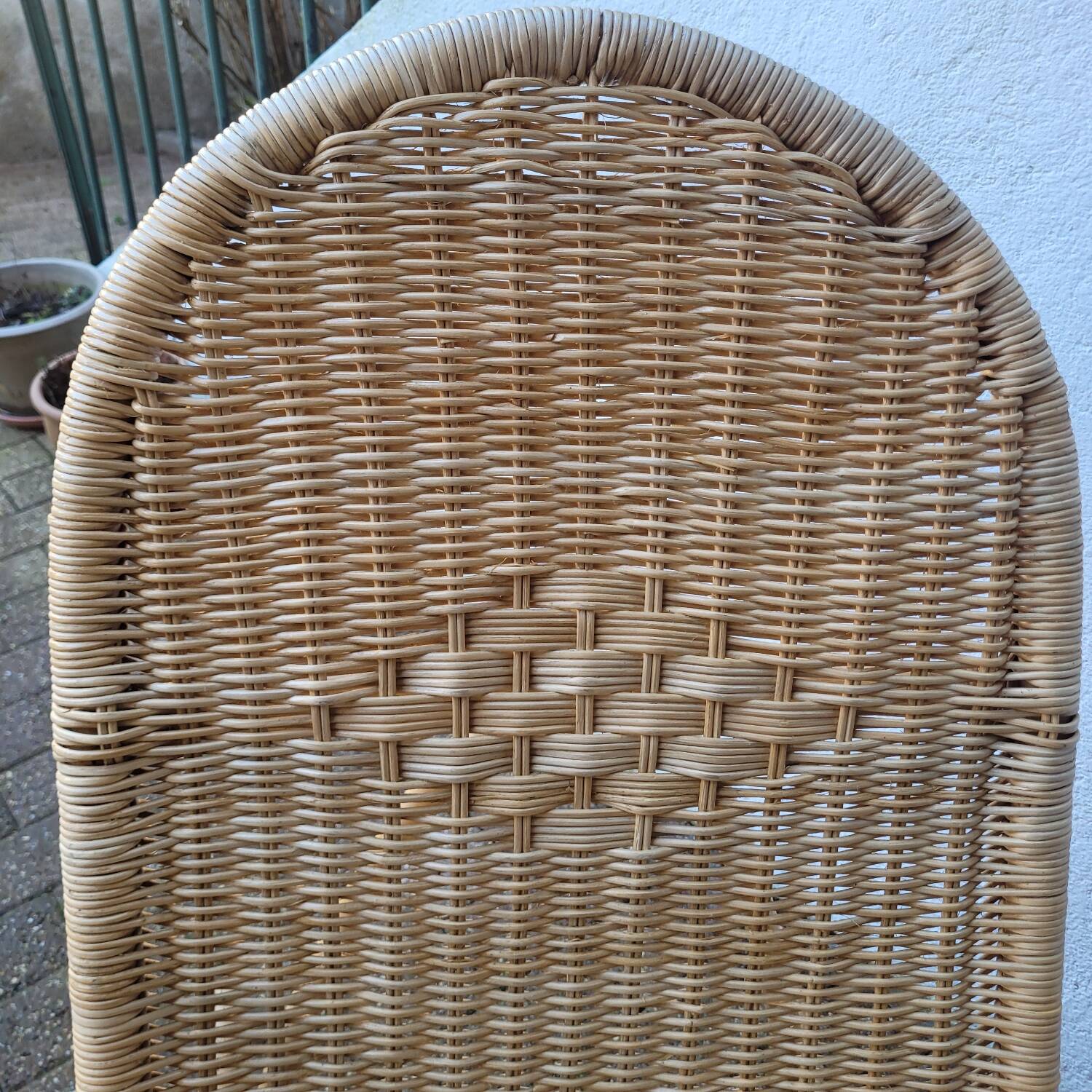 Rattan and bamboo rocking chair — Vintage bohemian style, 1970s