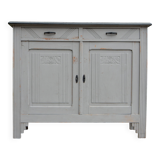 Superbe buffet parisien art déco gris patiné et noir