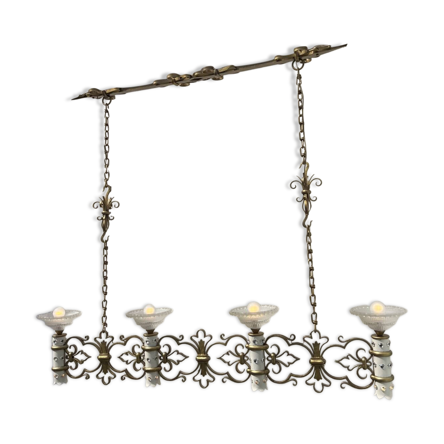Art Deco lustre attributed to M. Zadounaisky billiard