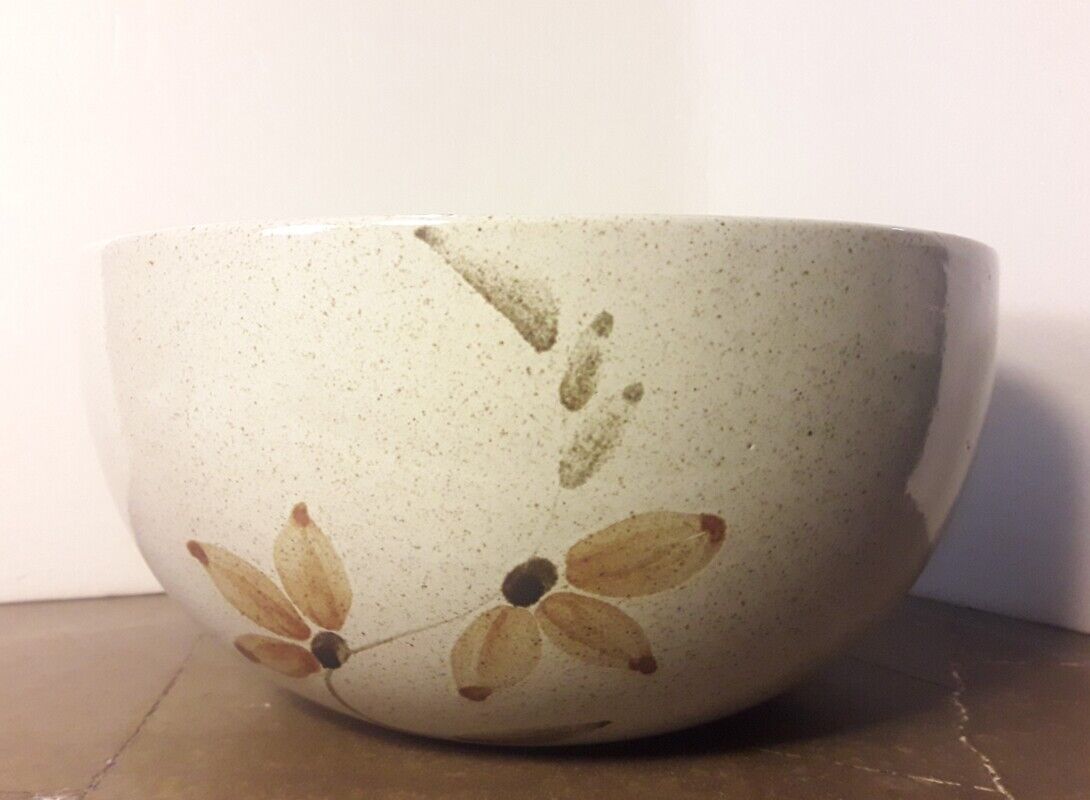 Sandstone salad bowl 23,5cm diameter vintage flat hollow