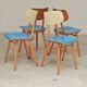 Lot de 4 chaises bois TON Bystrice Thonet bleu