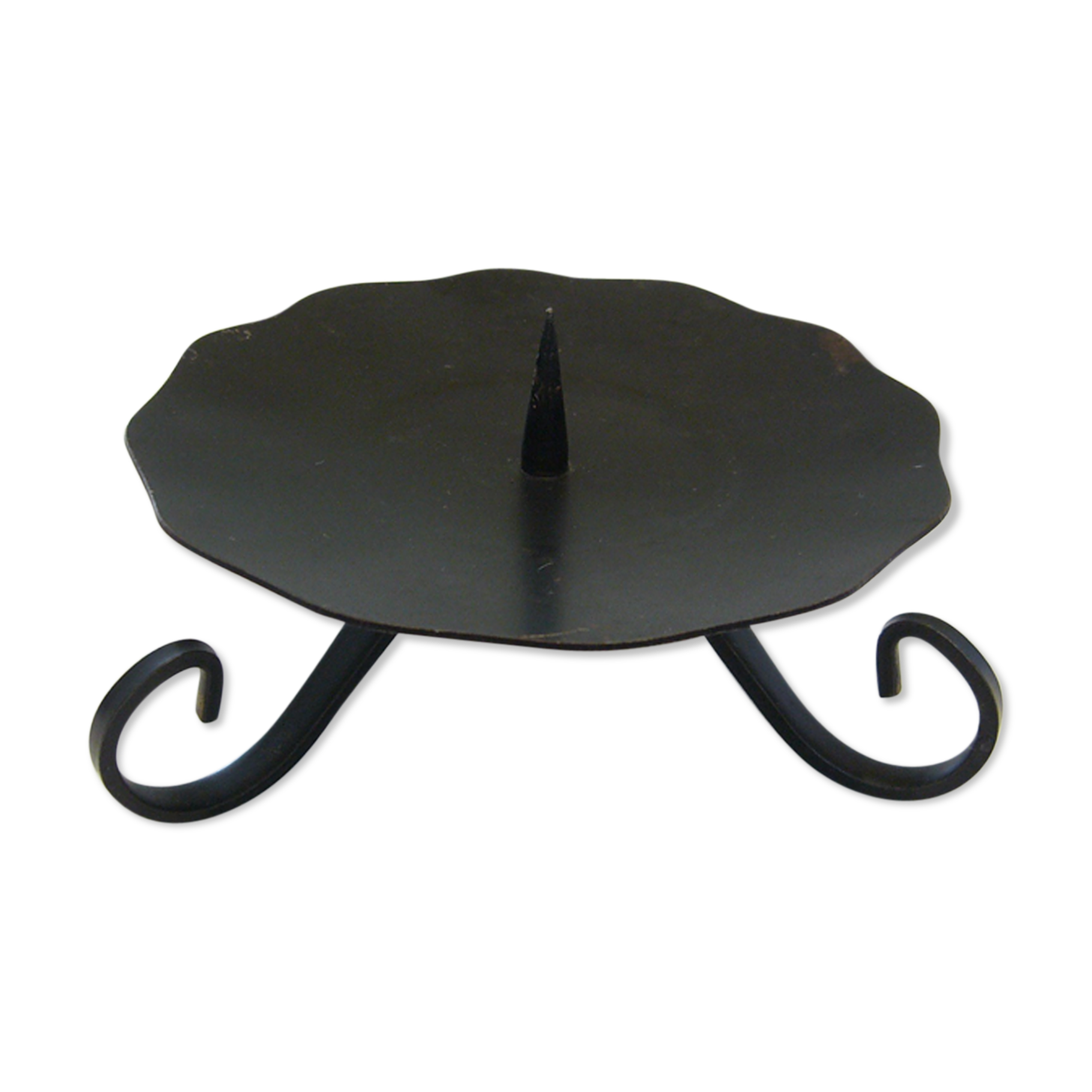 Vintage 1960s wrought iron candlestick