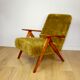 Vintage armchair B-310 VAR vintage khaki / olive long hair Rudy Lis