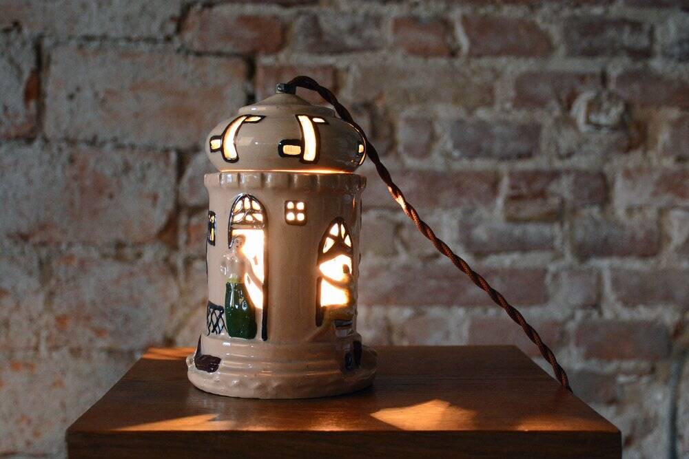 Mid-Century Table Lamp in Ceramic, France, 1980s