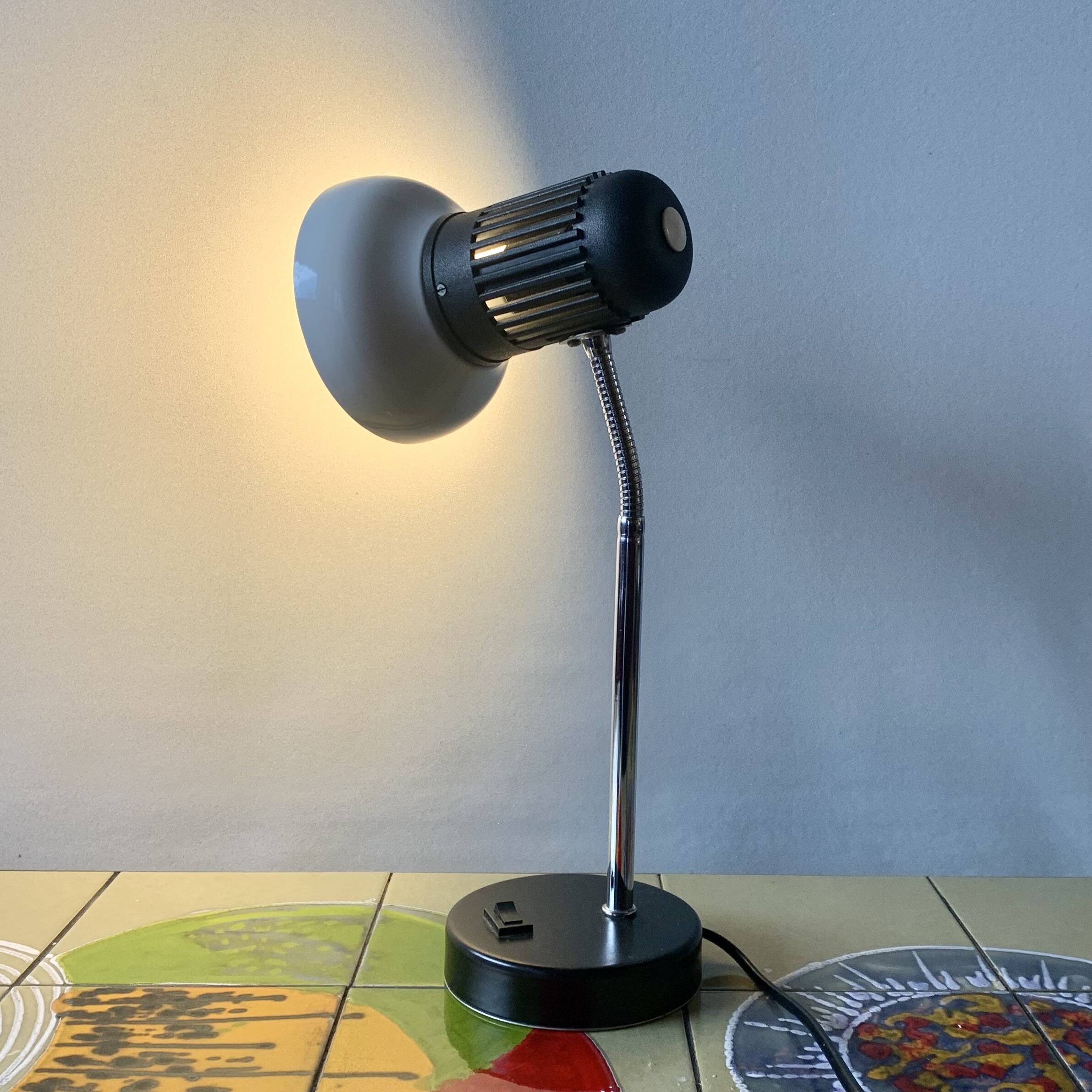 Vintage Massive white and black desk lamp - 1970s
