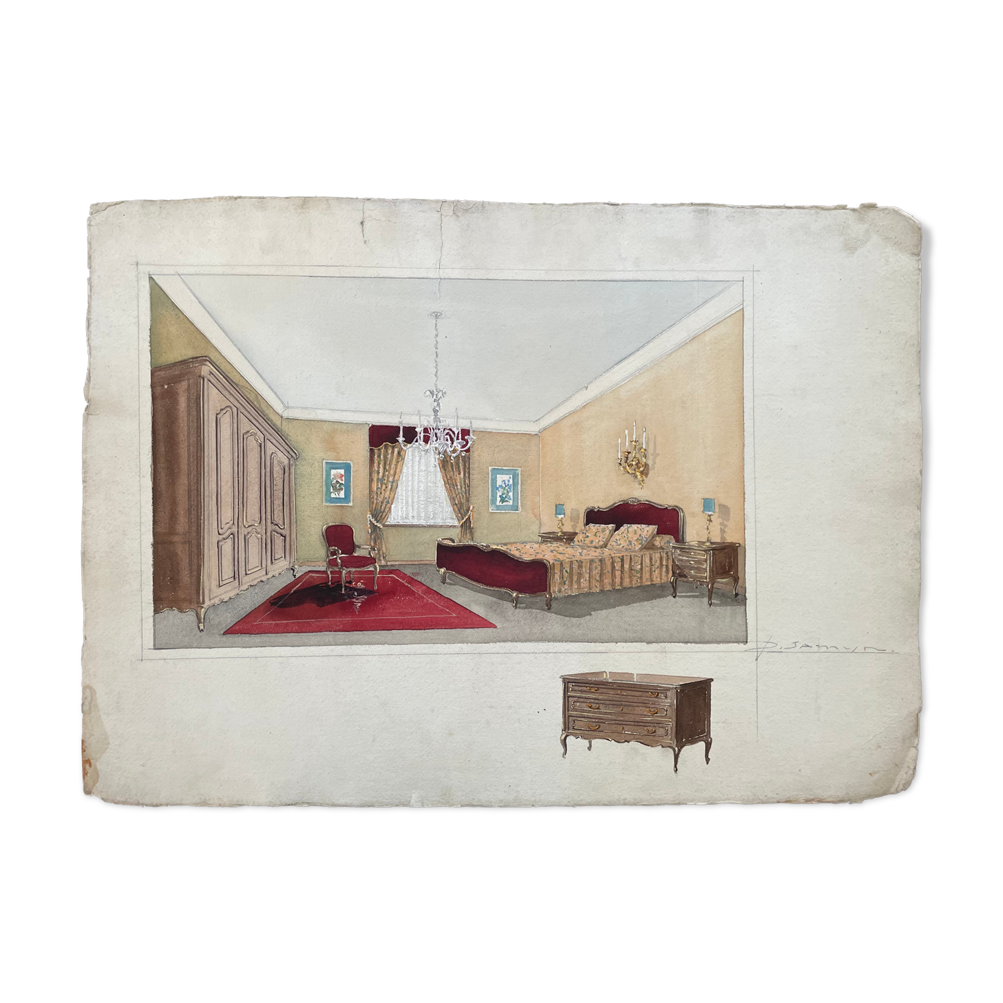 Painting decorative art interior architecture 30-50s