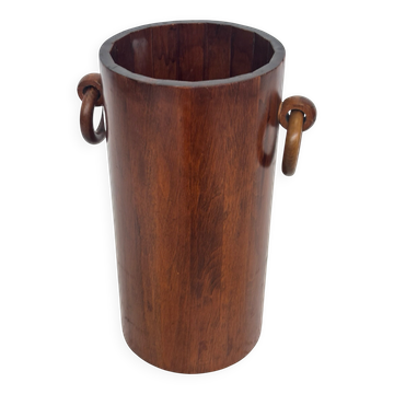 Vintage Wooden Cylinder Umbrella Stand, 1960s minimalist design