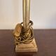 Antique Column Candle Holder Lamp Golden Brass Empire Corinthian Neo-Classical