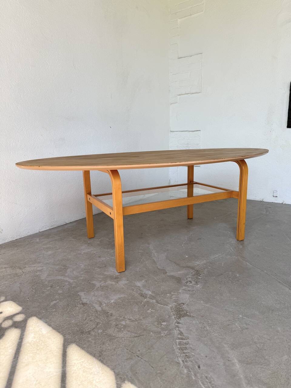 Oval coffee table beech 1980 Aalto Ikea