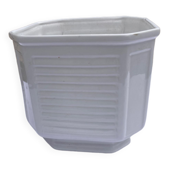 Cache pot rectangulaire blanc