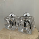 Pair of Ice Cube lamps by Peill & Putzler 70s