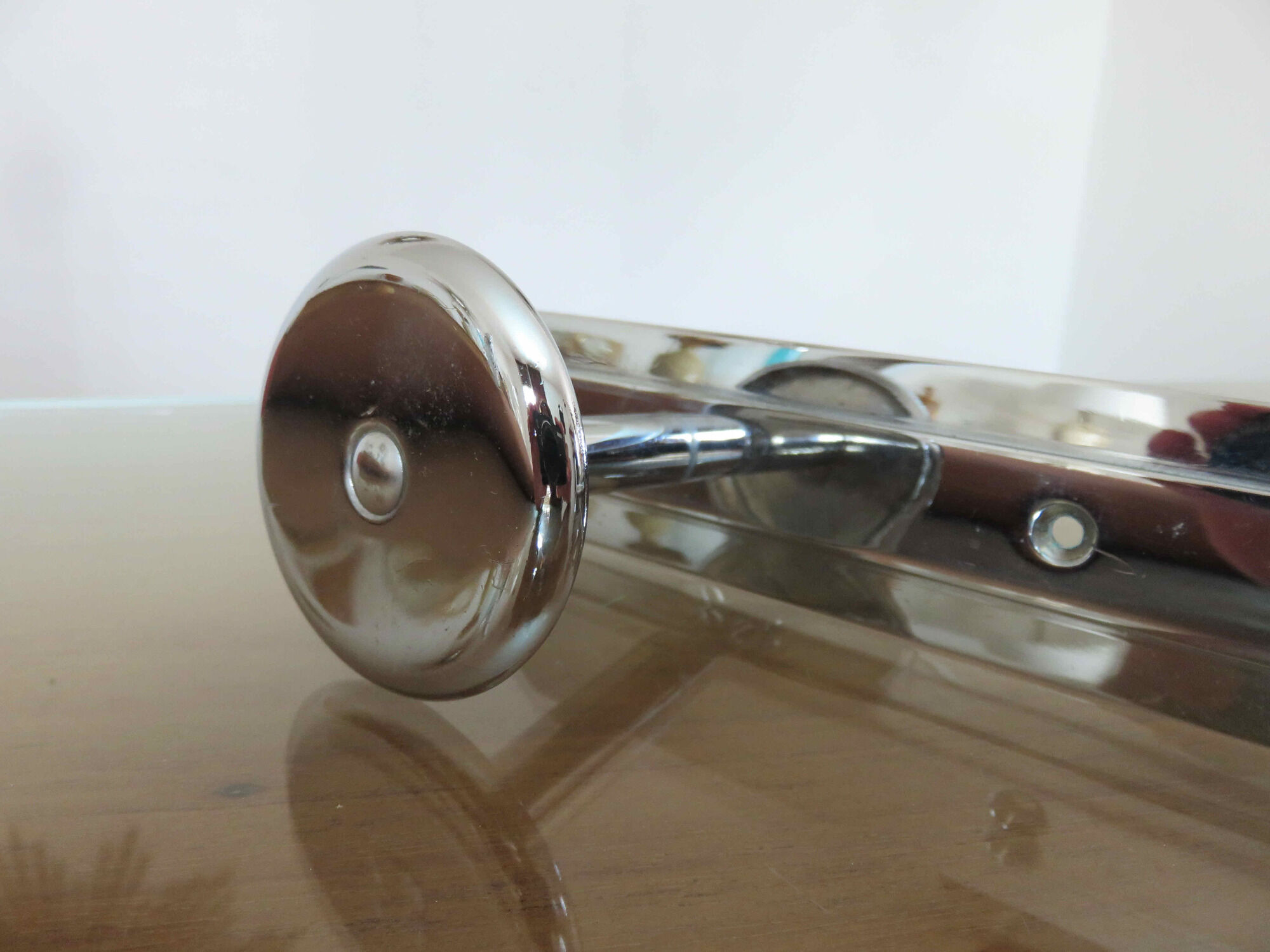 Coat rack in nickel-plated brass, 3 hooks art deco years 40 50