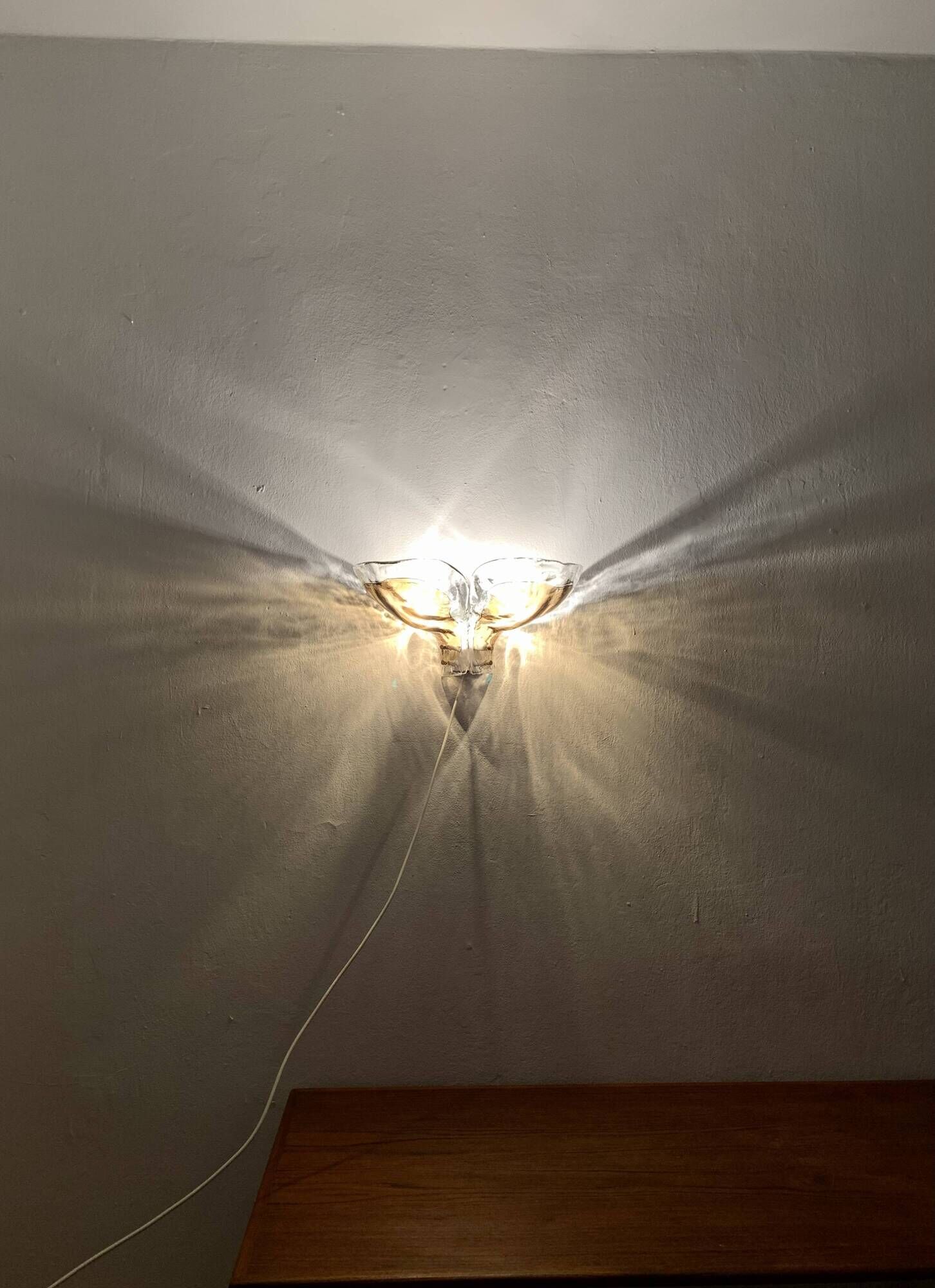 Set of 2 Smoked Glass Wall Lamps by J.T. Kalmar