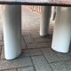 Italian modernist red travertine and metal square coffee table 1970s