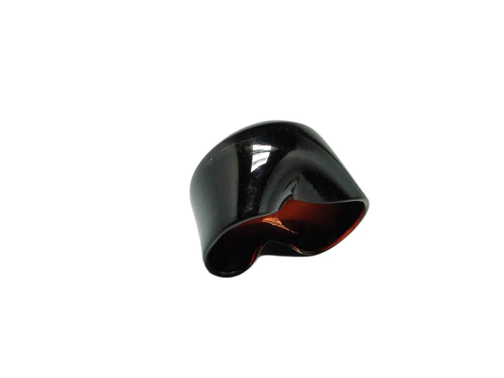 Container, modernism, black glass, Poland, 1970s.