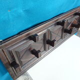 Wall coat rack solid oak 9 hooks