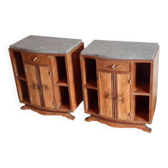 Paire de chevets Art Déco tables de nuit