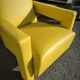 Pair of armchairs in sunny yellow leather
