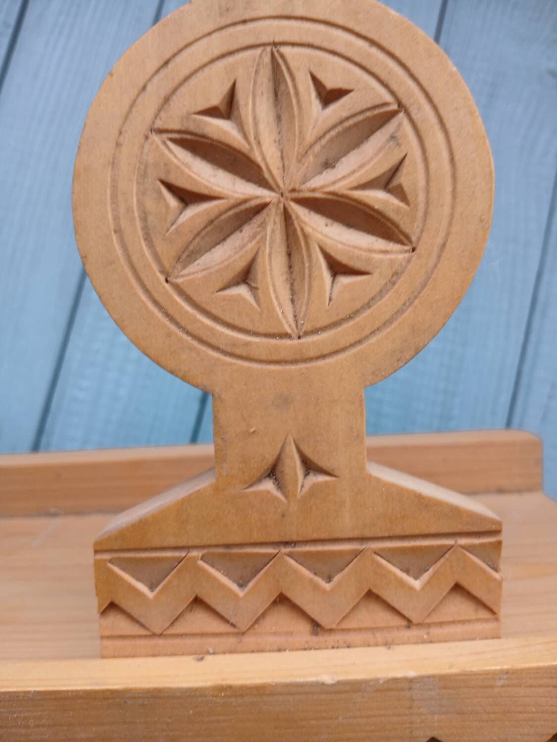 Antique carved wooden wall shelf